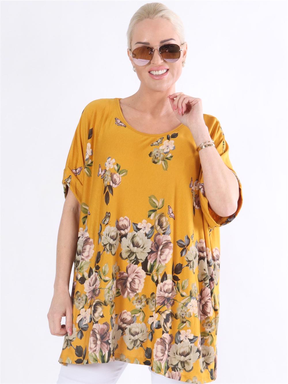 Tana - Sort t-shirt med blomstermotiver
